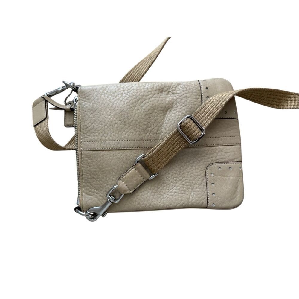 Coach Womens Ivory Pebbled Leather 9760 Sling Crossbody Bag OS